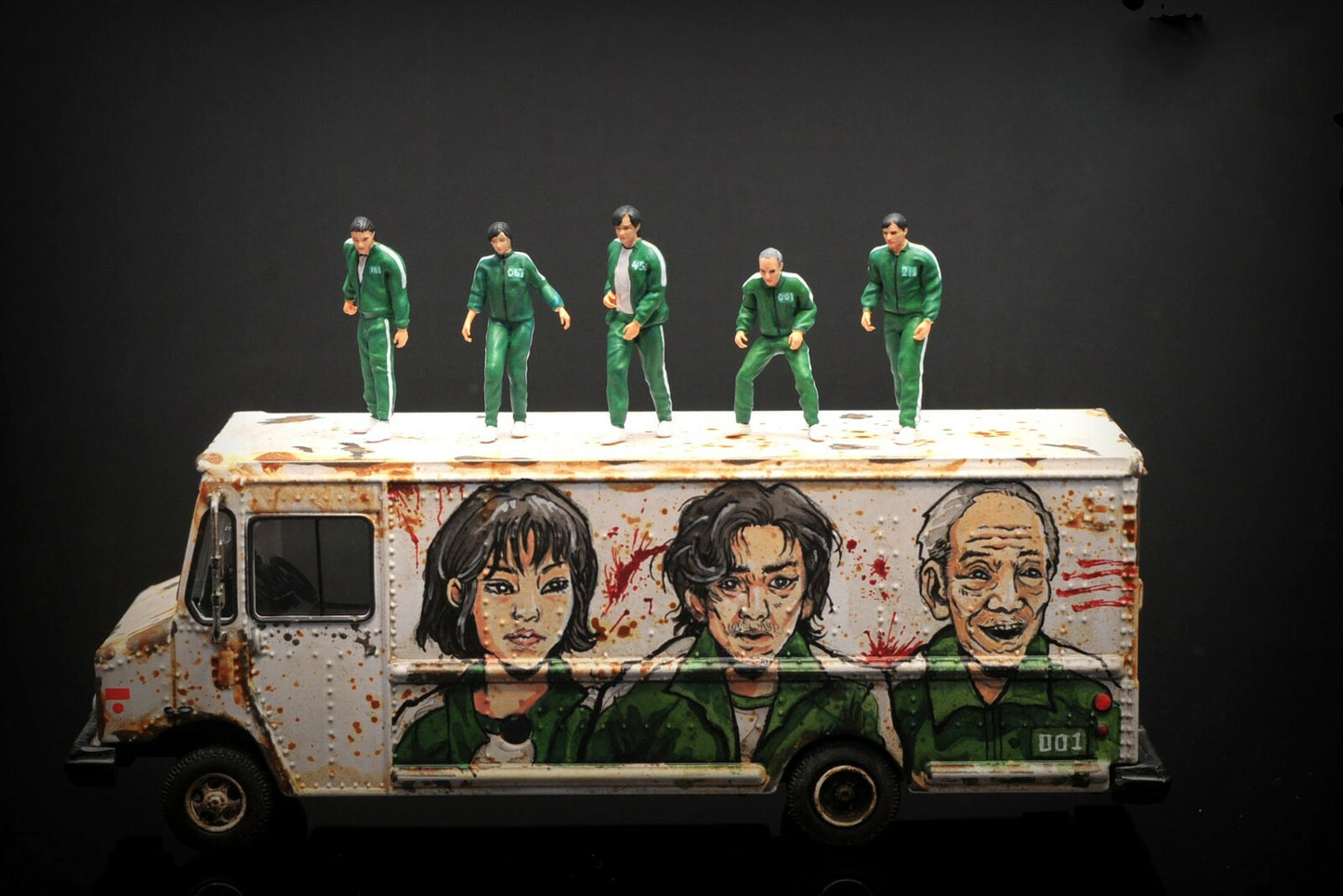 3D PRINT 1/64 CAR figure RED soldier Game fit 1:64 car street stand