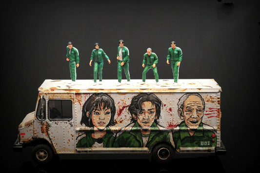 3D PRINT 1/64 CAR figure RED soldier Game fit 1:64 car street stand