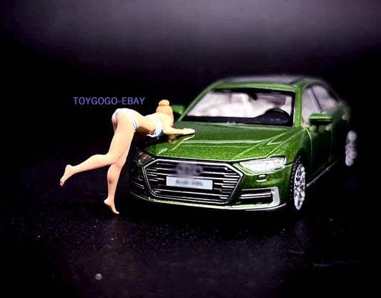 1/64 figure sexy girl washing car Miniatur?fit 1:64 car street diorama