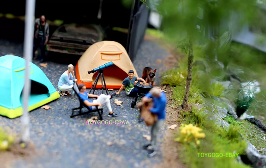 3D Print  1/64 camping barbecue sexy girls bath fit 1:64 car STREET stand