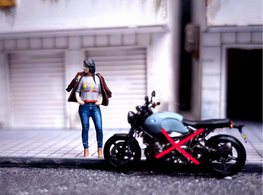 3D PRINT 1/64 figure Cool girl lady  Flying jacket 1:64 CAR  street stand