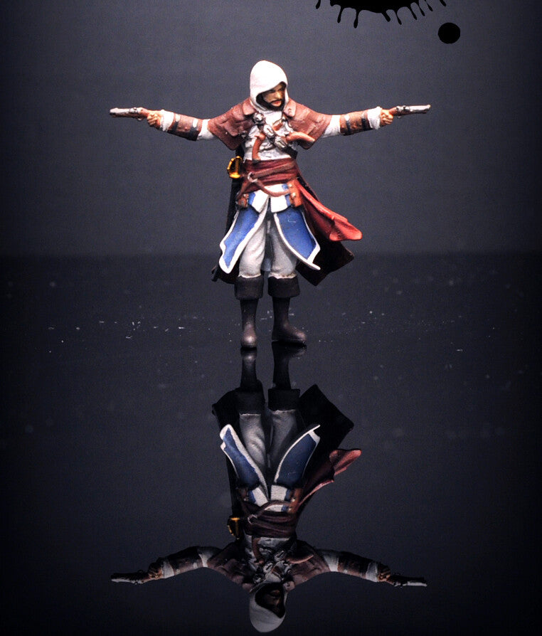3D PRINT 1/64 figure  pirate Edward James  it 1:64 car street stand