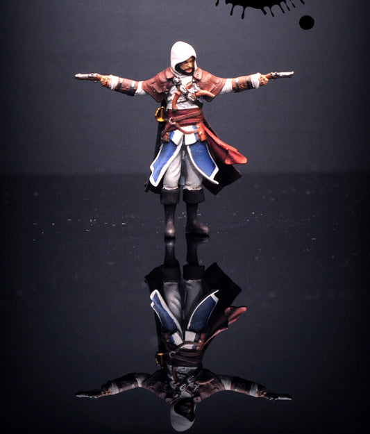 3D PRINT 1/64 figure  pirate Edward James  it 1:64 car street stand