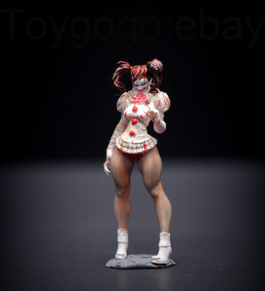 1/43  1/64  figure SEXY EVIL GIRL clown lovely Stephen horror fit 1:64 car stand