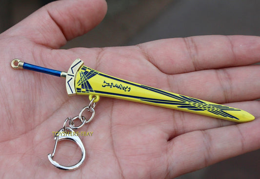 Anime mini Saber King Arthur sword FATE metal key chain toy gift 12cm 1:12