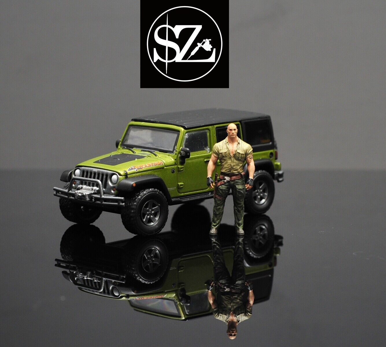3D PRINT 1/64 Johnson Tough guy macho man model fit 1:64 car street stand