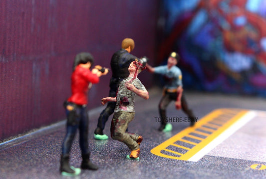 TOY 1/64 people  diorama  zombie figure for 1:64 car street