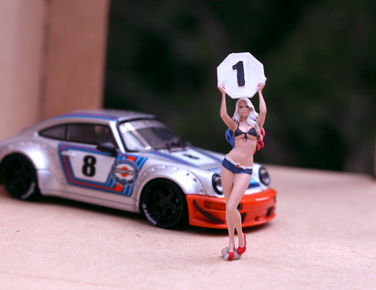 3D PRINT 1/64 figure SEXY RACEING show girl  model fit 1:64 street
