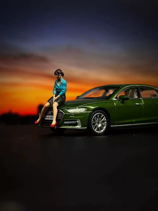 3D PRINT 1/64 figure lovely girl model show girl fit 1:64 car street stand