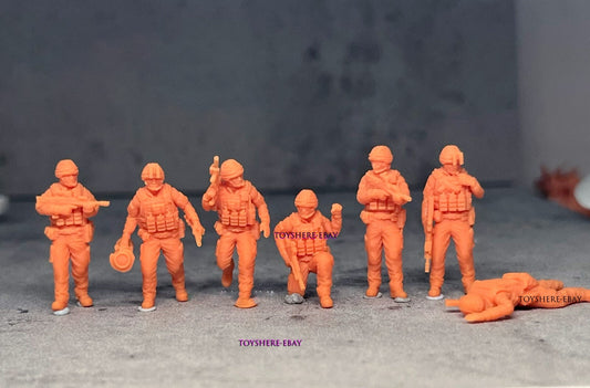 1/72 1/48 Modern British Army Alert Status 7pcs Person  Resin Militarily Model