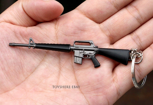 mini  gun  M16A1 Automatic Rifle full metal  keychain toy gift  9cm 1/10