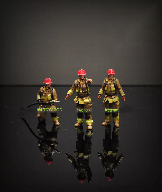 3D PRINT 3PCS USA 1/64 fireman 911 fit 1:64 car street stand (NOT INCLUDE CAR)