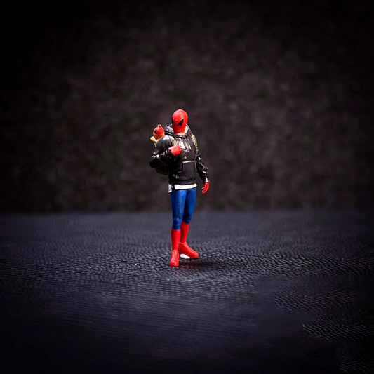 3D PRINT 1/64  cosplay spider hero  fit 1:64 car street