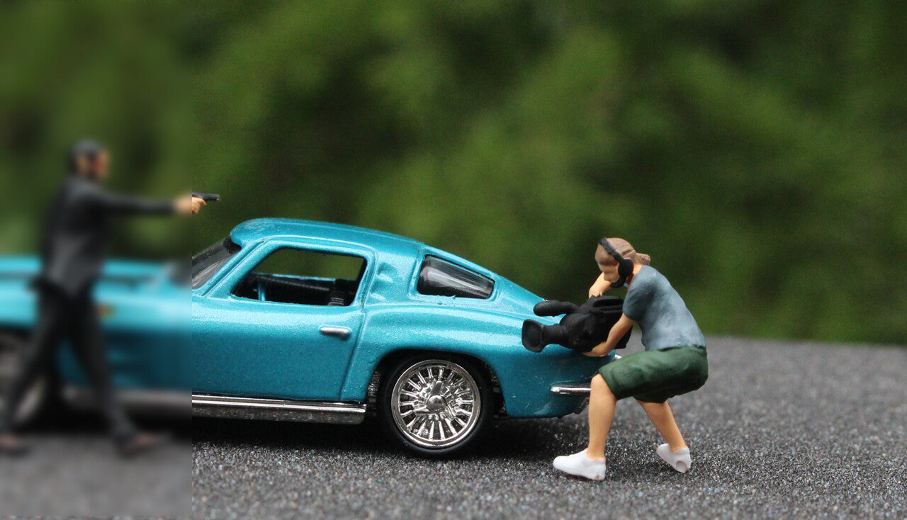 TOY 1/64 1:64 videographer B people Macro photography figure diorama  mini sand