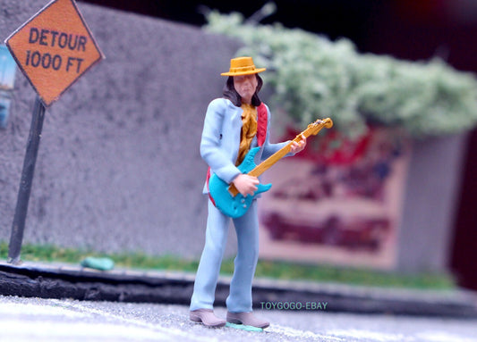 3D PRINT 1/64 cool guitar MAN country music fit 1:64 car street