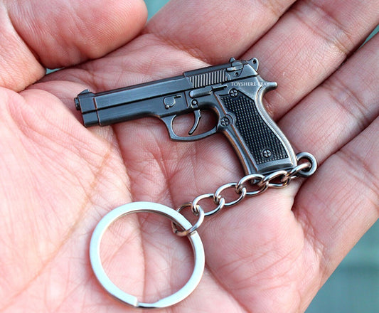 Mini  gun  M9 P92  full metal  keychain toy gift  5cm