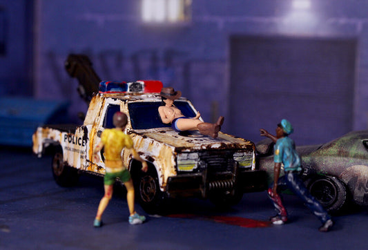 1/64 people cowboy Cool girl lady  in  zombie world  3D Print  fit 1:64 car