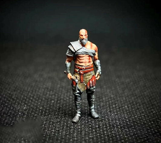 3D PRINT 1/64 figure Kratos Viking God  war  Fit 1:64 CAR street stand