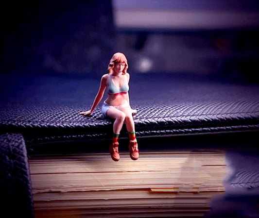 3D PRINT 1/64 orange diorama sexy girlfriend waitting Fit 1:64 CAR stand
