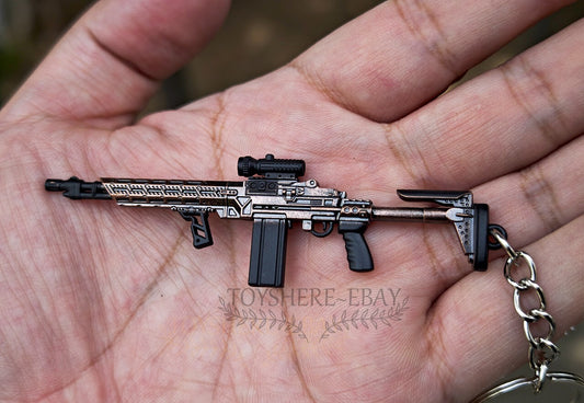 WW2 mini gun Mk14 Mod0 MINI-14 full metal keychain toy gift 9cm GOLD color
