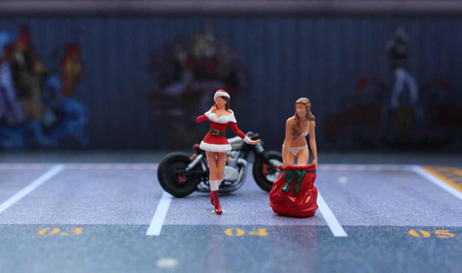 TOY 3D print 1/64 Christmas girl sexy girl fit 1:64 car street stand