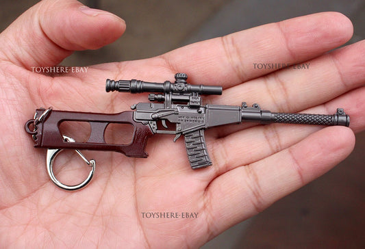 1/12 Mini  gun RUSSIA VSS Vintorez Rifle full metal  keychain toy gift  9cm