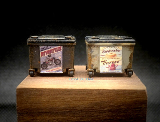1/64 figure Steampunk  Style Dustbins for Your Apocalyptic World Get Yours Now !
