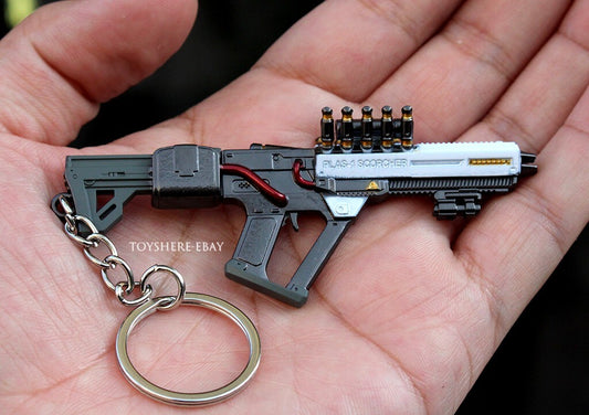 mini  gun BIOHAZHARD weapon metal  keychain toy gift  10cm