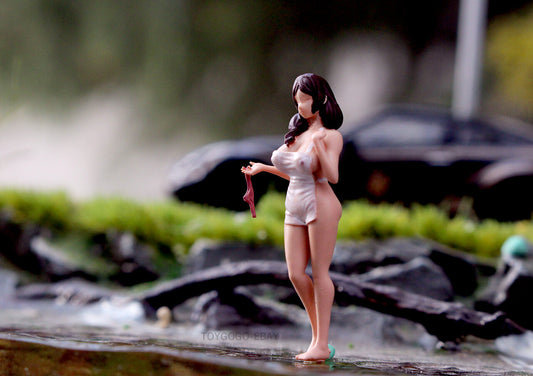 3D PRINT 1/64 bath sexy girl Summer beach girlfriend fit 1:64 car street