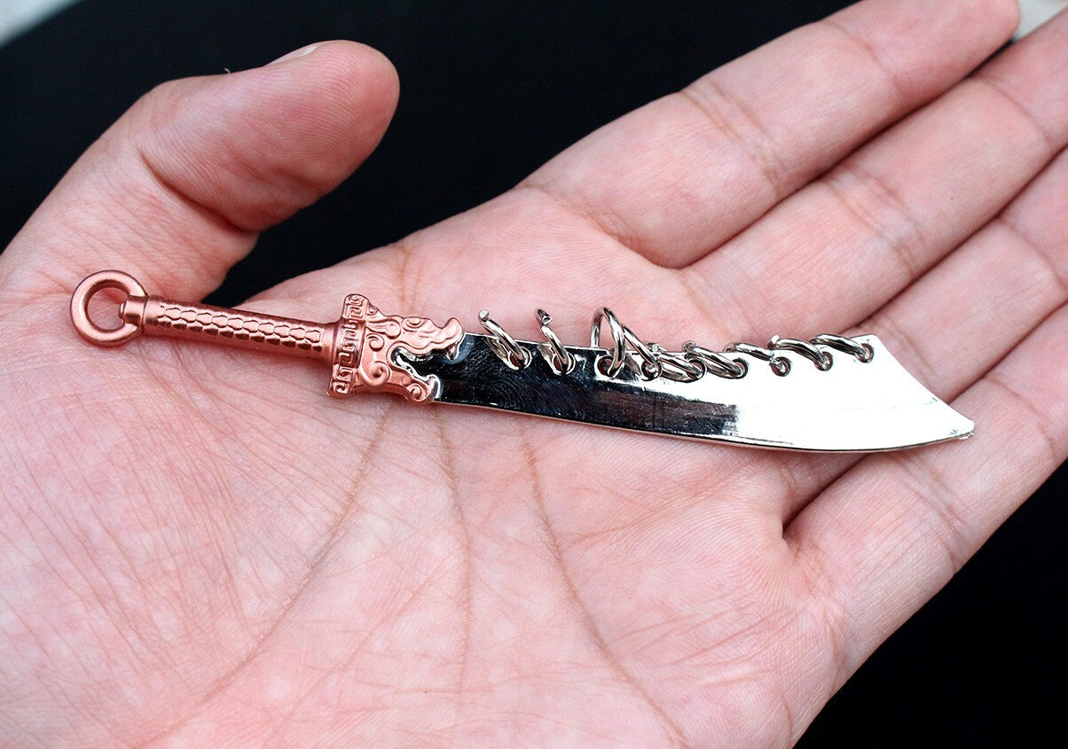 1/12 Scale Chinese Nine-Ring Broadsword Cold Weapon Model 9cm 1:12