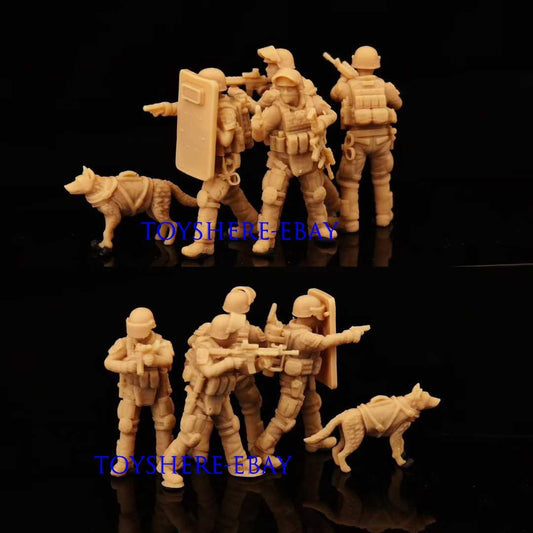TOY 1/72 1/48 USA SWAT POLICE SOLDIERS Commanders 5PCS