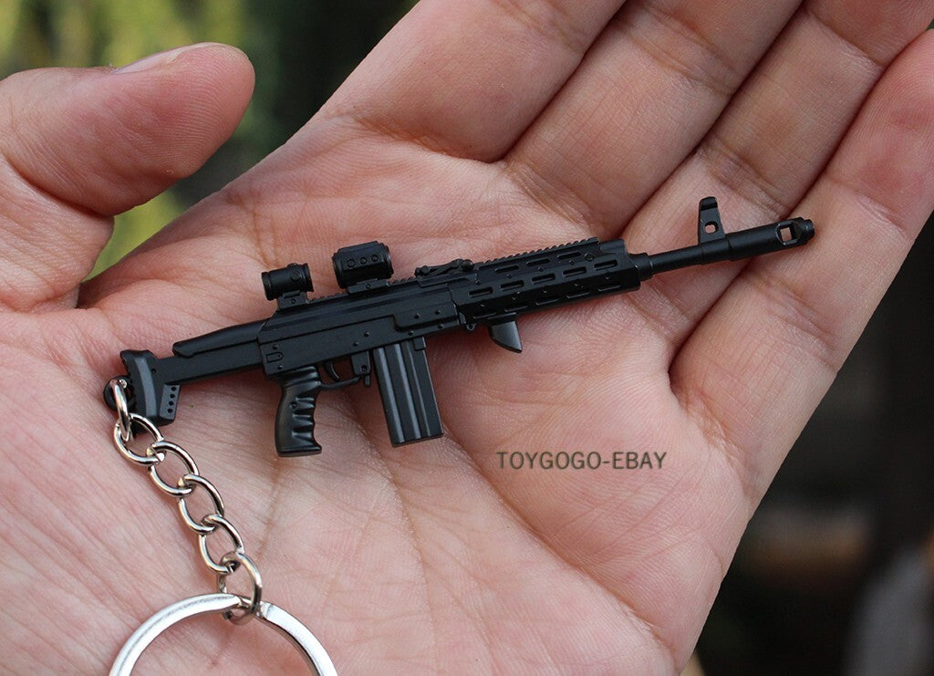 mini  gun  AK308 Assault Rifle PLUS full metal  keychain toy gift  9cm 1:10