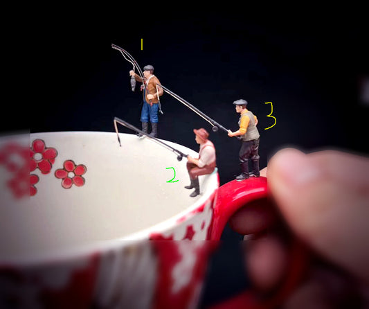 3D Print 1/64 figures cool man Fishing enthusiasts fit 1:64 car STREET Stand