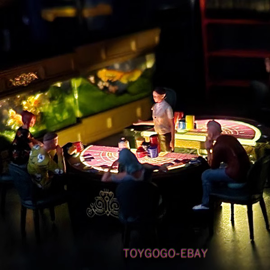 3D Print 1/64 figures chess chip blackjack table with light  fit Diorama
