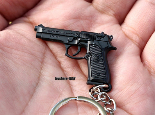 mini  gun  pietro beretta M92 M93 full metal  keychain toy gift  5cm