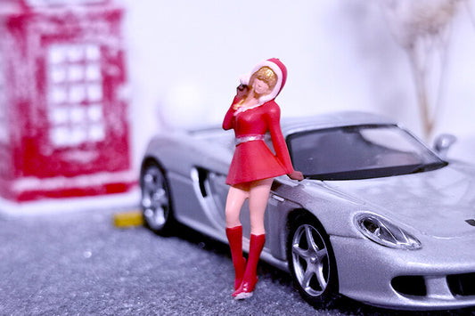 TOY 1/64 sexy girl Christmas girl fit 1:64 car mini sand (no car)