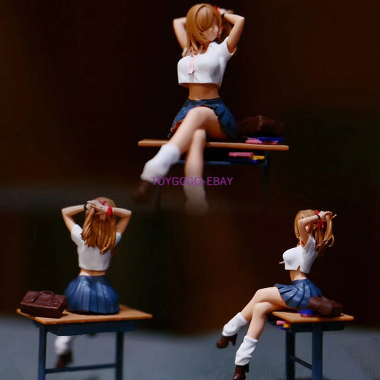 miniature 1/64 figure youthful and energetic  school girl fit 1:64 car diorama
