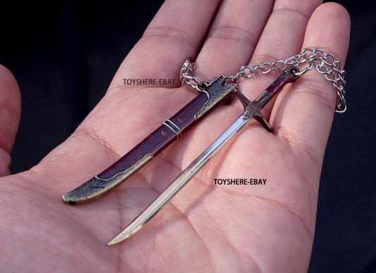 1/12 nice GIFT toy mini Sword witcher sabre Alice's Steel Sword Key chain 10cm