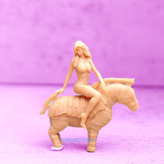 miniture 1/64 figures sexy girl Yennefer and horse witcher fit 1:64 car Diorama