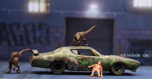 3D PRINT 1/64 Jurassic dinosaur Velociraptor fit 1:64 Mini street Sand