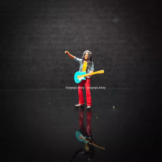 3D PRINT 1/64 man Reggae Guitarist  fit 1:64 car street stand