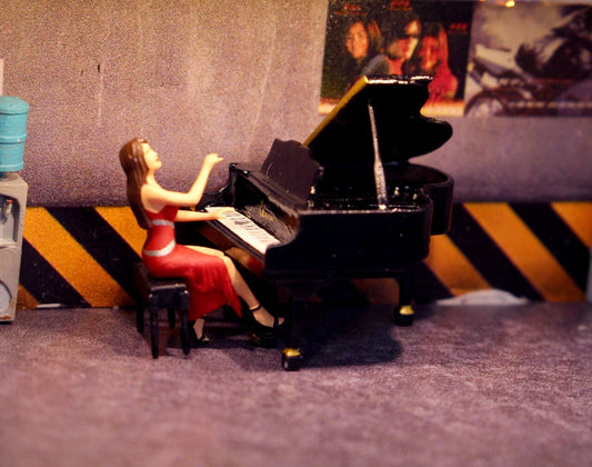3D print 1/64 people pretty lady Piano Recital fit 1:64 car mini street