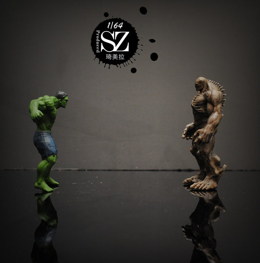 3D Print  1/64 people Hulk Banner VS Abomination fit 1:64 carstreet