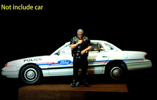 1/64 figure COOL USA POLICE MAN  fit 1:64 car street Diorama