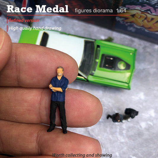 1/64 figure paul diorama for 1:64 Fast car Furious mini sand Brian O'Conner