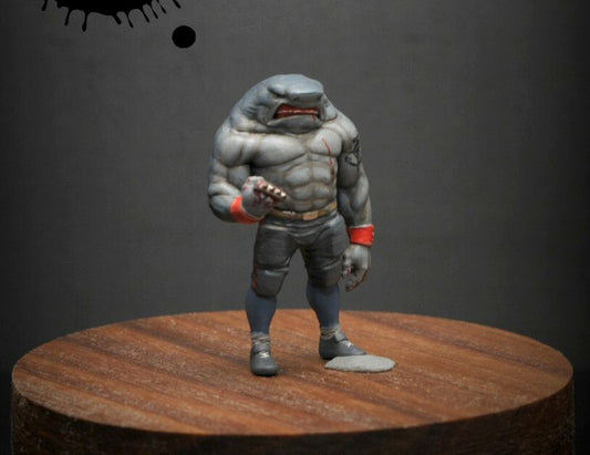 3D print 1/64 figure King Shark diorama Hand painted