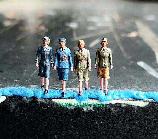 MINITURE 1/72 1/48 WW2  Allied forces 4pcs woman soldier battle war Militarily
