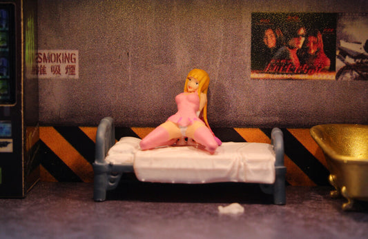 1/64 figure sexy Girl Plane model bed table 3D Print  fit 1:64 car