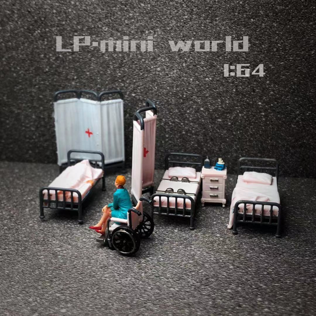 3D print 1/64 diorama Terror Hospital ward figures fit 1:64 car street sand
