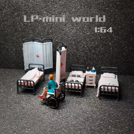 3D print 1/64 diorama Terror Hospital ward figures fit 1:64 car street sand